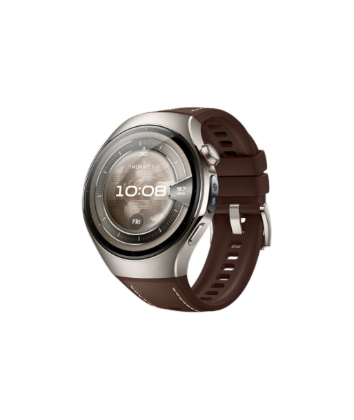 Huawei Watch 5 (46mm), Fluorelastomer Brown classic strap, Metal body, Rates-L29L