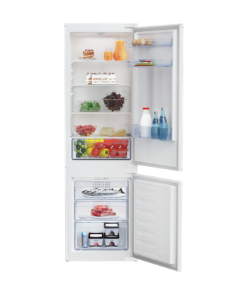 Külmik Beko BCHA275K41SN, E, Built-in, Combi, Height 177.5 cm, Fridge 193 L, Freezer 69 L, White