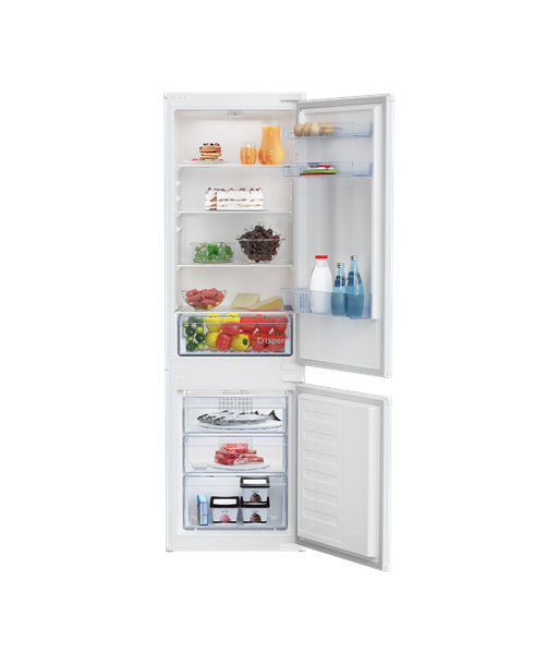 Холодильник Beko BCHA275K41SN, E, Built-in, Combi, Height 177.5 cm, Fridge 193 L, Freezer 69 L, White