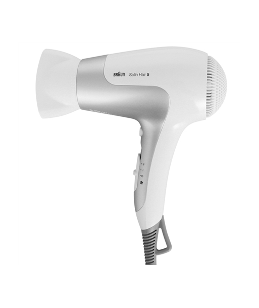 Braun Satin Hair 5 HD 580 Hair Dryer - Powerful 2500W, Ionic, 3 Settings, White/Silver Braun Satin Hair 5 HD 580 Hair Dryer - Powerful 2500W, Ionic, 3 Settings, White/Silver