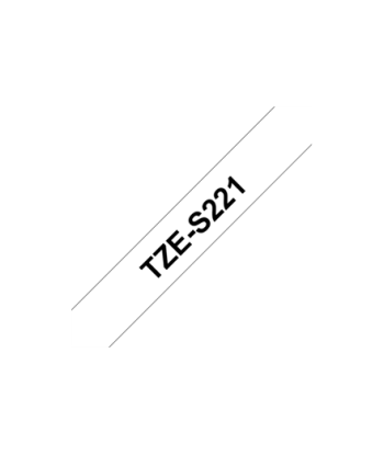 Kleepkirjalint Brother, TZe-S221 Strong Adhesive, Black on White, TZe, 8 m, 9 cm