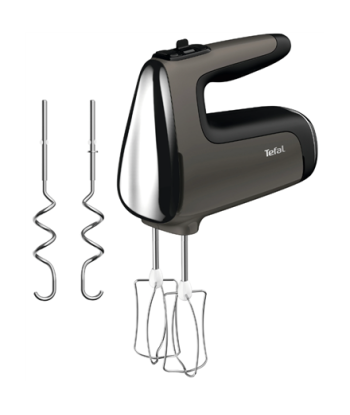 TEFAL, HT650E38 PowerMix Silence, Hand Mixer, 600 W, Number of speeds 5, Turbo mode, Black/Grey