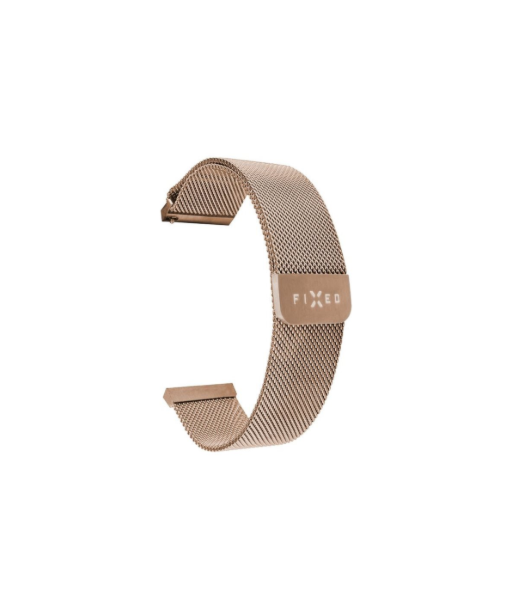 Fixed | Mesh Strap with Quick Release 20mm for Smartwatch | Rose gold Fixed | Mesh Strap with Quick Release 20mm for Smartwatch | Rose gold