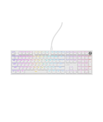 Genesis Thor 404, Mechanical Gaming Keyboard, Wired, US, White, USB, Gateron Yellow Pro