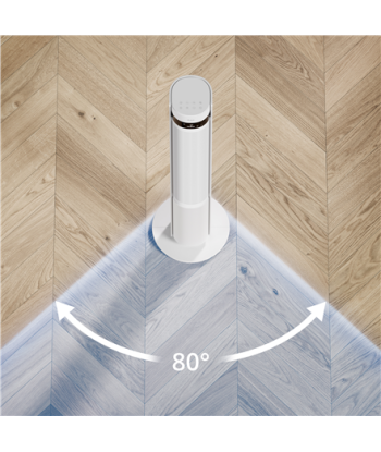 Duux Elevate Tower Fan – 12 Speeds, Oscillating, White