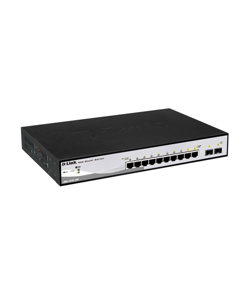 D-LINK DGS-1210-10P, Gigabit Smart III Switch with 8 10/100/1000Base-T PoE ports and 2 combo 1000Base-T/MiniGBIC (SFP) ports D-LINK DGS-1210-10P, Gigabit Smart III Switch with 8 10/100/1000Base-T PoE ports and 2 combo 1000Base-T/MiniGBIC (SFP) ports