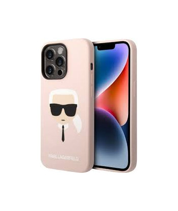 Karl Lagerfeld KLHMP14XSLKHLP iPhone 14 Pro Max 6,7" hardcase jasnoróżowy/light pink Silicone Karl`s Head Magsafe | Karl