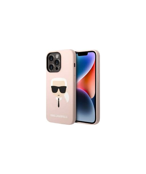 Karl Lagerfeld KLHMP14XSLKHLP iPhone 14 Pro Max 6,7" hardcase jasnoróżowy/light pink Silicone Karl`s Head Magsafe | Karl
