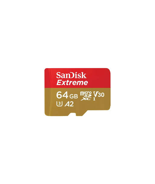 SanDisk Extreme microSD 64GB + SD-adapt. SanDisk Extreme microSD 64GB + SD-adapt.