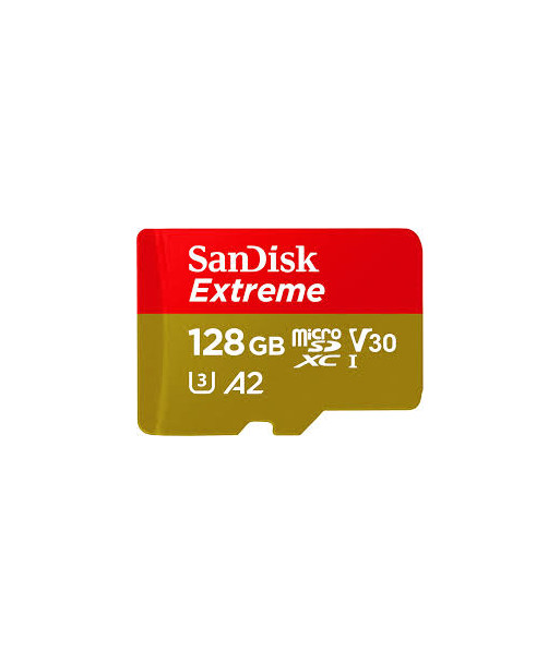 SanDisk Extreme microSD 128GB + SD-adapt.