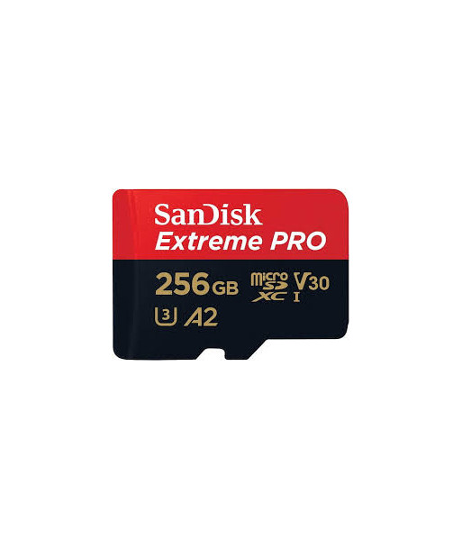 SanDisk Extreme Pro microSD 256GB + SD-adapt.
