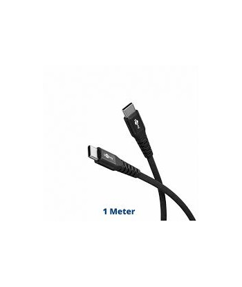 Goobay USB-C Supersoft Textile Cable with Metal Plugs, 1 m, black