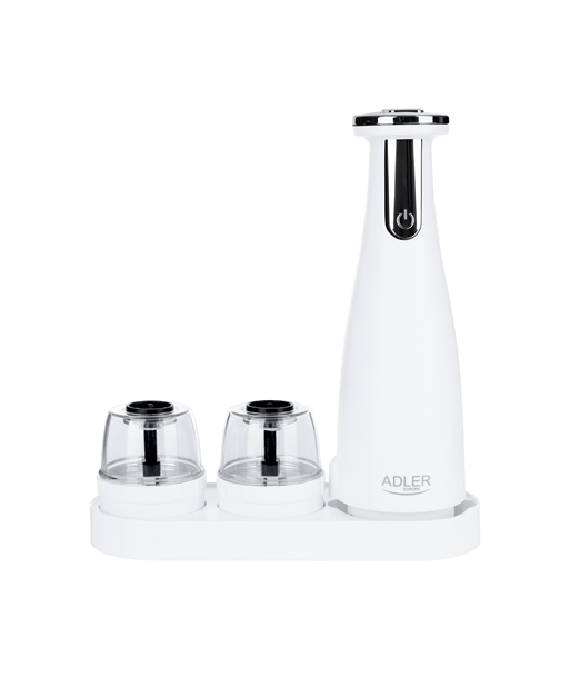 Adler Electric Salt and pepper grinder AD 4449w 7 W, Housing material ABS plastic, Lithium, Matte White