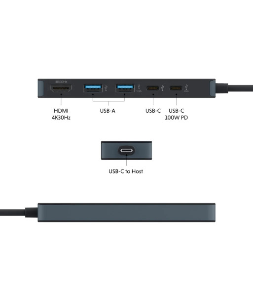 Hyper HyperDrive Flex 5 Port USB-C Hub, Black | Hyper Hyper HyperDrive Flex 5 Port USB-C Hub, Black | Hyper