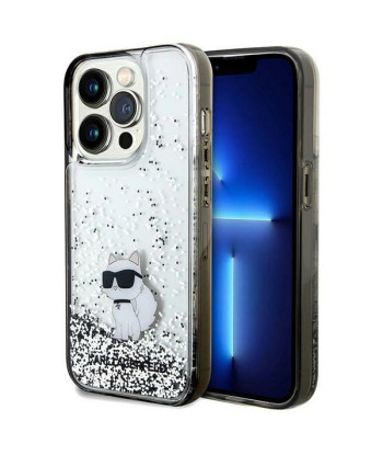 Karl Lagerfeld KLHCP14XLKCNSK iPhone 14 Pro Max 6.7" transparent hardcase Liquid Glitter Choupette | Karl Lagerfeld