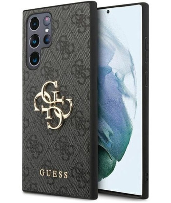 Guess GUHCS23L4GMGGR S23 Ultra S918 gray hardcase 4G Big Metal Logo | GUESS