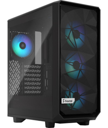 Fractal Design, Meshify 2 Compact Lite RGB, Side window, Black TG Light, Mid-Tower, Power supply included No, ATX