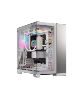 Corsair PC Case, 6500X Dual Chamber, White/Satin Gray Aluminum, Mid-Tower, Power supply included No