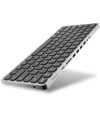 AXAGON HMC-KB keyboard USB-C 5Gbps with HUB, microSD/SD, 3x USB-A, HDMI 4K/60Hz, PD 100W