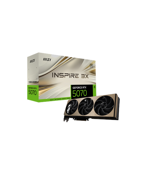 MSI GeForce RTX 5070 12G INSPIRE 3X OC, NVIDIA, 12 GB, GeForce RTX 5070, GDDR7, HDMI ports quantity 1, PCI Express Gen 5