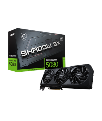 MSI GeForce RTX 5080 16G SHADOW 3X OC Bulk Pack, NVIDIA, 16 GB, GeForce RTX 5080, GDDR7, HDMI ports quantity 1, PCI Express