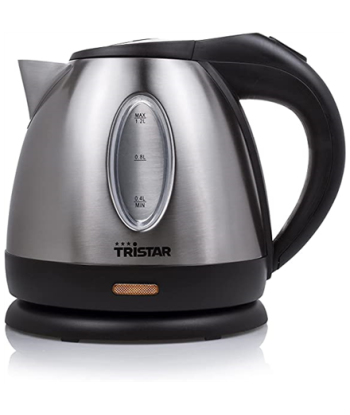 Чайник Tristar, Jug, WK-1323, Standard, 1500 W, 1.2 L, Stainless steel, 360° rotational base, Silver