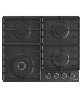 Pliidiplaat Gorenje, GW642AB, Gas, Number of burners/cooking zones 4, Rotary knobs, Black