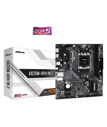 Mainboard ASROCK AMD A620 SAM5 Micro-ATX Memory DDR5 Memory slots 2 2xPCI-Express 3.0 1x 1xPCI-Express 4.0 16x 2xM.2 1xHDMI