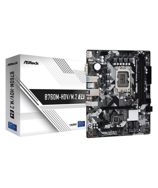 Mainboard ASROCK Intel B760 Express LGA1700 Micro-ATX Memory DDR4 Memory slots 2 2xPCI-Express 3.0 1x 1xPCI-Express 4.0 16x Mainboard ASROCK Intel B760 Express LGA1700 Micro-ATX Memory DDR4 Memory slots 2 2xPCI-Express 3.0 1x 1xPCI-Express 4.0 16x