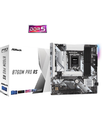 Mainboard ASROCK Intel B760 Express LGA1700 Micro-ATX Memory DDR5 Memory slots 4 1xPCI-Express 3.0 16x 1xPCI-Express 5.0 16x