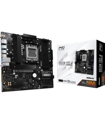 Mainboard ASROCK AMD B850 SAM5 Micro-ATX Memory DDR5 Memory slots 4 1xPCI-Express 4.0 4x	 1xPCI-Express 5.0 16x 1xM.2 1xHDMI