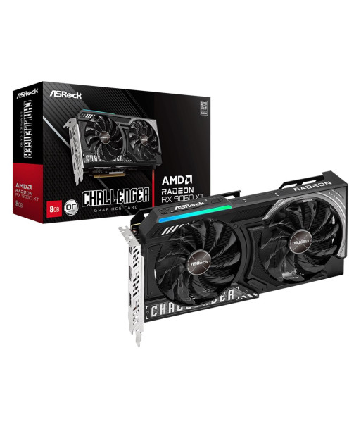 Graphics Card ASROCK AMD Radeon RX 9060 XT 8 GB GDDR6 128 bit PCIE 5.0 16x Dual Slot Fansink RX9060XTCL8GO