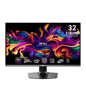 Monitor MSI 31.5" Gaming/4K Panel QD-OLED 3840x2160 16:9 Matte 0.03 ms Swivel Pivot Height adjustable Tilt Colour Black