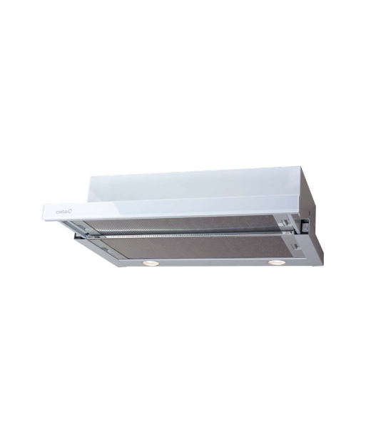 CATA, Hood, TF 2003 600 GWH, Telescopic, Energy efficiency class C, Width 60 cm, 390 m³/h, Mechanical control, LED, White Glass CATA, Hood, TF 2003 600 GWH, Telescopic, Energy efficiency class C, Width 60 cm, 390 m³/h, Mechanical control, LED, White Glass