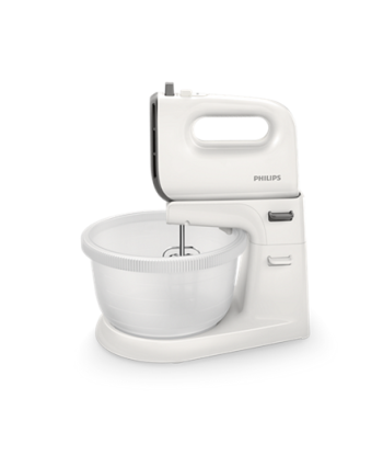 Philips, Mixer, Viva Collection HR3745/00, Mixer with bowl, 450 W, Number of speeds 5, Turbo mode, White
