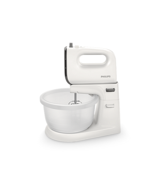 Philips, Mixer, Viva Collection HR3745/00, Mixer with bowl, 450 W, Number of speeds 5, Turbo mode, White