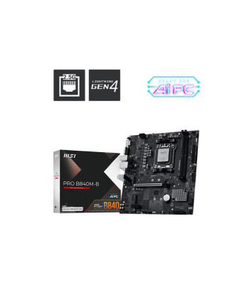 Mainboard MSI AMD B840 SAM5 Micro-ATX Memory DDR5 Memory slots 2 PROB840M-B