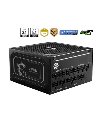 Power Supply MSI MAG A1000GL PCIE5 II ATX 3.1 1000 Watts Efficiency 80 PLUS GOLD PFC Active MAGA1000GLPCIE5II