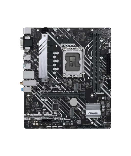 Asus, PRIME H610M-A WIFI D4, Processor family Intel, Processor socket LGA1700, DDR4 DIMM, Memory slots 2, Supported hard disk