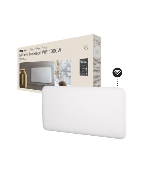 Mill Invisible Smart WiFi Heater, PA1000WIFI4, Panel Heater, 1000 W, Suitable for rooms up to 12-16 m², White, IPX4
