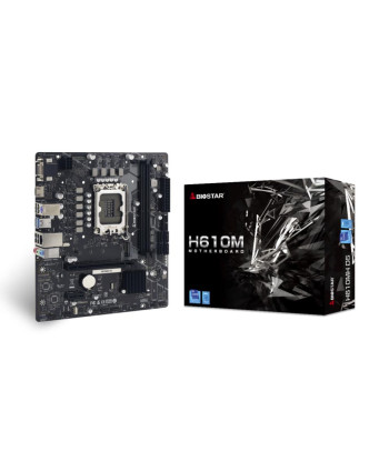 Mainboard BIOSTAR Intel H610 LGA1700 Micro-ATX Memory DDR5 Memory slots 2 1xPCI-Express 3.0 1x 1xPCI-Express 4.0 16x 1xM.2