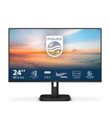 Philips 24E1N1300A/00, 24", IPS, 16:9, 100 Hz, 4 ms, 1920 x 1080 pixels, 250 cd/m², HDMI ports quantity 1
