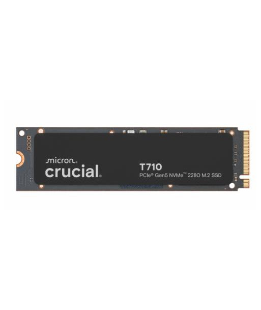 SSD CRUCIAL T710 4TB M.2 PCIe Gen5 NVMe Write speed 13800 MBytes/sec Read speed 14900 MBytes/sec TBW 2400 TB CT4000T710SSD5