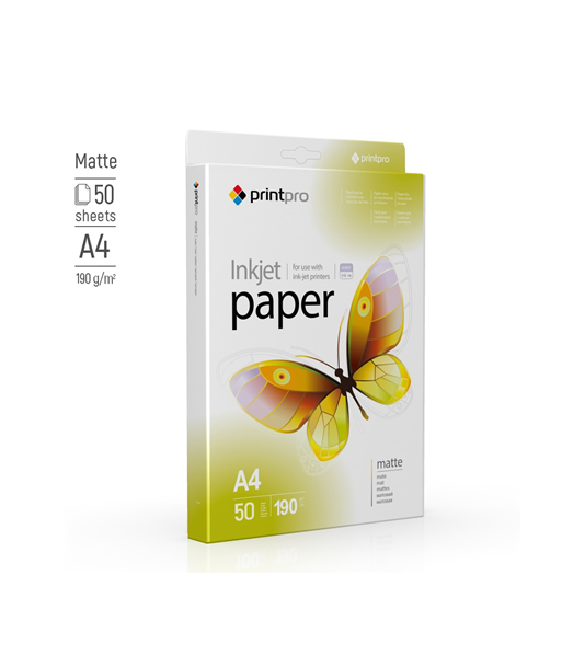ColorWay PrintPro Matte Photo Paper, 190g/m, A4, 50pcs. ColorWay PrintPro Matte Photo Paper, 190g/m, A4, 50pcs.