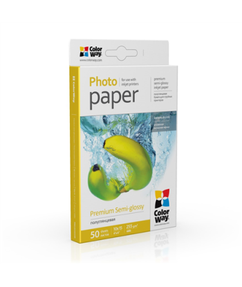 ColorWay Premium Semiglossy Photo Paper, 255g/m, 10x15, 50pcs.