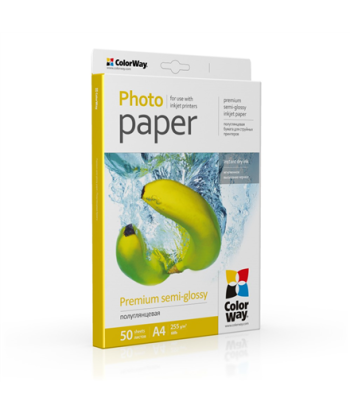 ColorWay Premium Semiglossy Photo Paper, 255g/m, A4, 50pcs.