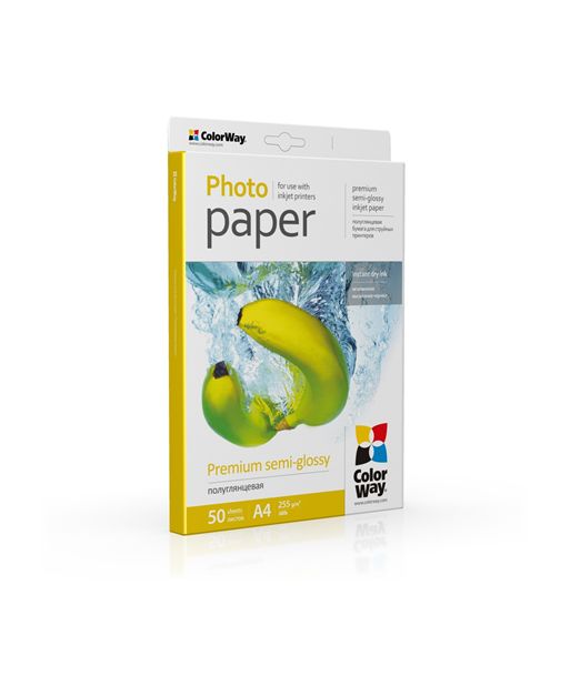ColorWay Premium Semiglossy Photo Paper, 255g/m, A4, 50pcs.