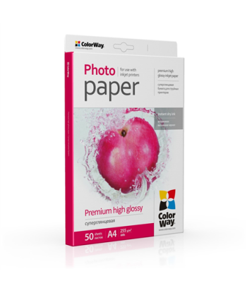 ColorWay Premium Highglossy Photo Paper, 255g/m, A4, 50pcs.