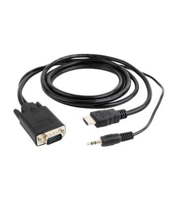 CABLE HDMI-VGA +3.5MM/3M A-HDMI-VGA-03-10 GEMBIRD