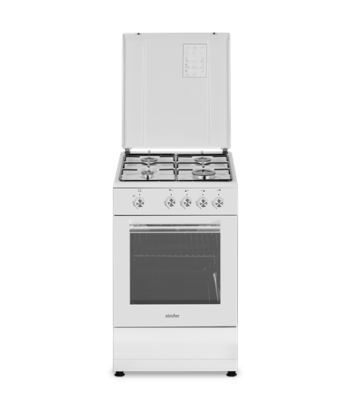 Плита Simfer, 4401SGRBB.1, Hob type Gas, Oven type Gas, White, Width 50 cm, Depth 55 cm, 49 L